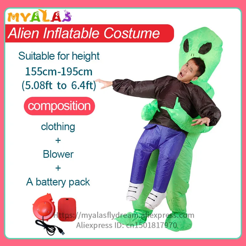 Alien Costume Надувной костюм для туалета, костюм для унитаза, надувной костюм, карнавальный костюм для пениса, сексуальный костюм Вилли, ручка, ночной косой банан - Цвет: Alien Costume