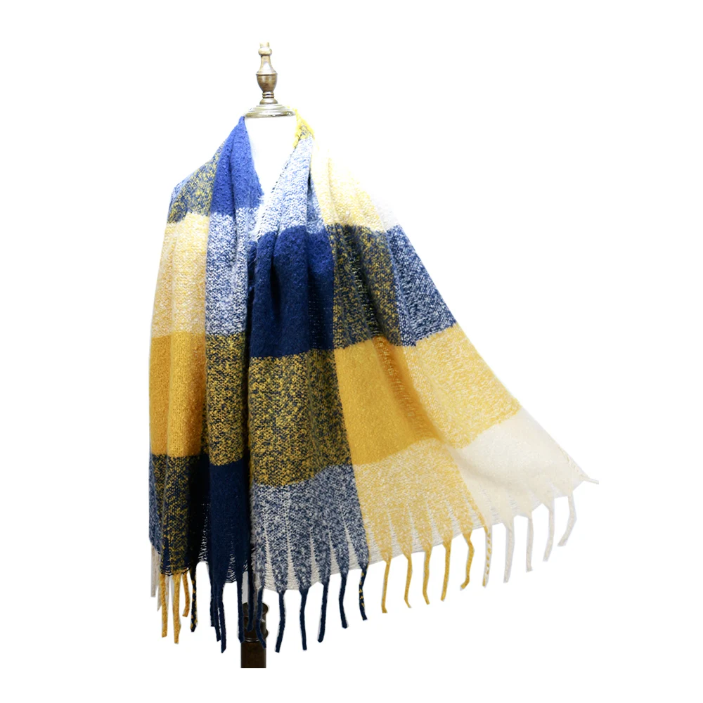 Женский модный шарф мягкая шея теплые длинные шали с кисточками женский зимний в