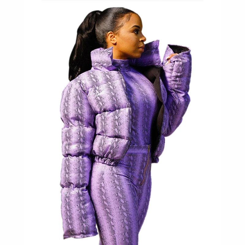 Фиолетовая парка зимние куртки для женщин плюс размер утолщенная теплая