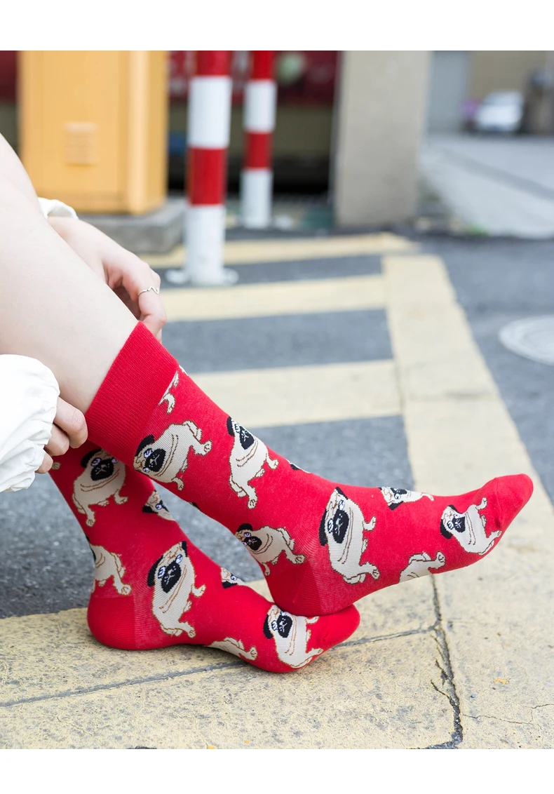 Креативные модные Харадзюку Kawaii счастливые мужские хлопковые длинные носки Климта мужские и женские качественные забавные уличные прикольные носки с собаками и животными