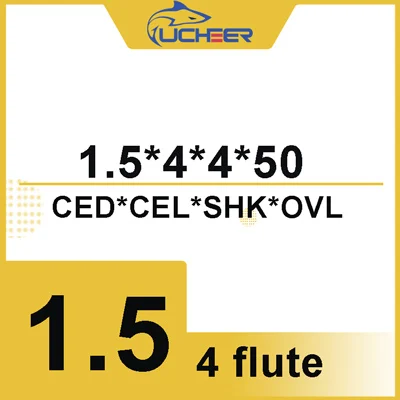 1.5d4D4l50L UCHEER Цена со скидкой; CNC инструменты HRC50 4 флейты 4/6 мм сплав с ЧПУ твердосплавные фрезерные пластины Вольфрам Сталь цилиндрическая фреза с твёрдосплавной пластиной - Длина режущей кромки: 1.5d4D4l50L