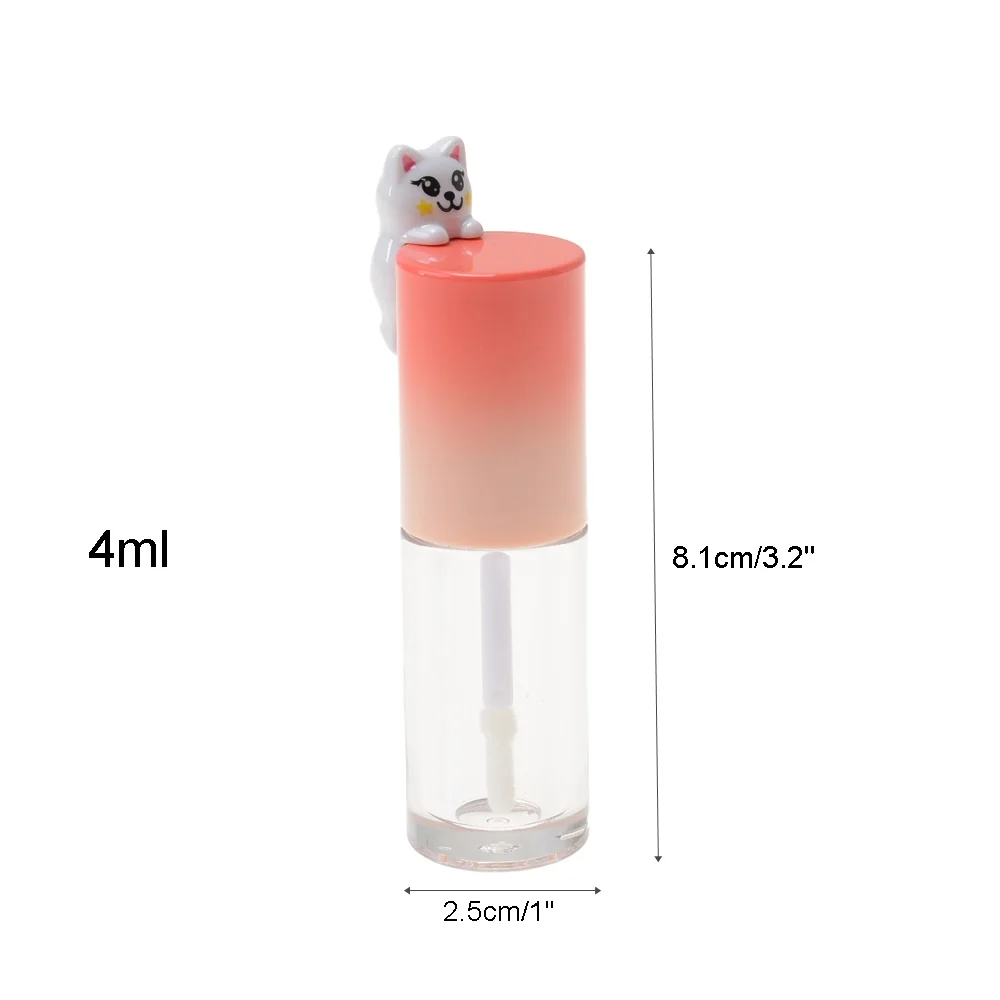 

1 Pieces Lovely Kitten Style Lip Gloss Tubes Refillable Empty Lip Glaze Containers Plastic Cosmetic Bottle For DIY