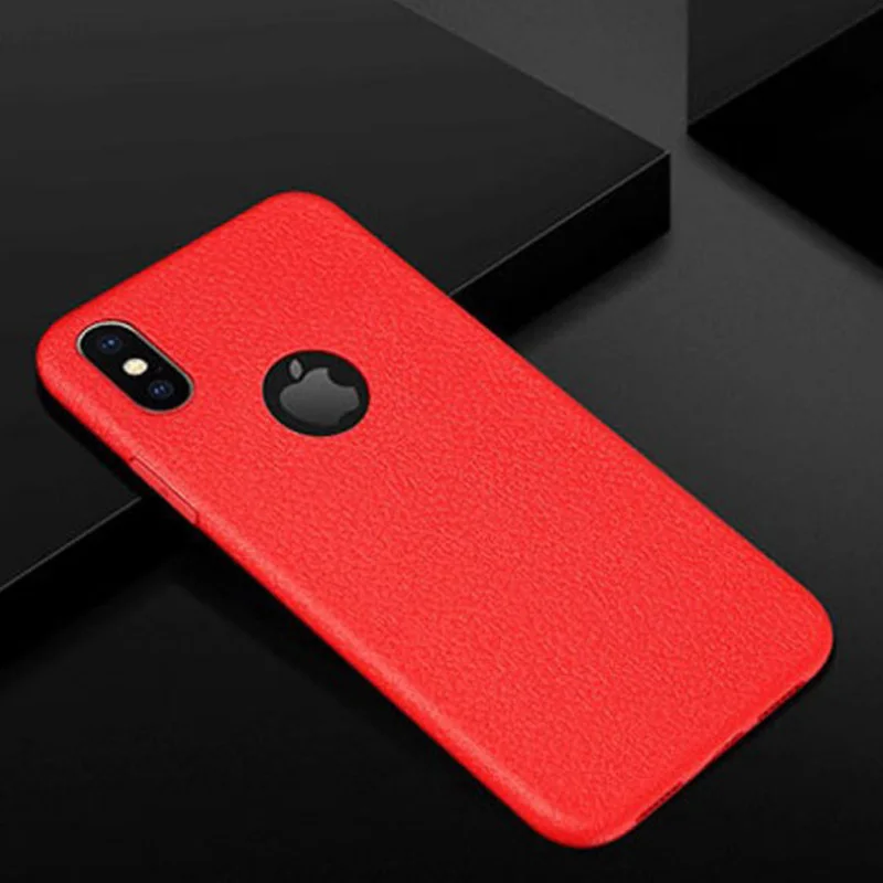 Ультра тонкий чехол для телефона s для iPhone 6S 6 7 8 Plus XS Max, кожаный мягкий силиконовый чехол из ТПУ для iPhone XR X - Цвет: Red