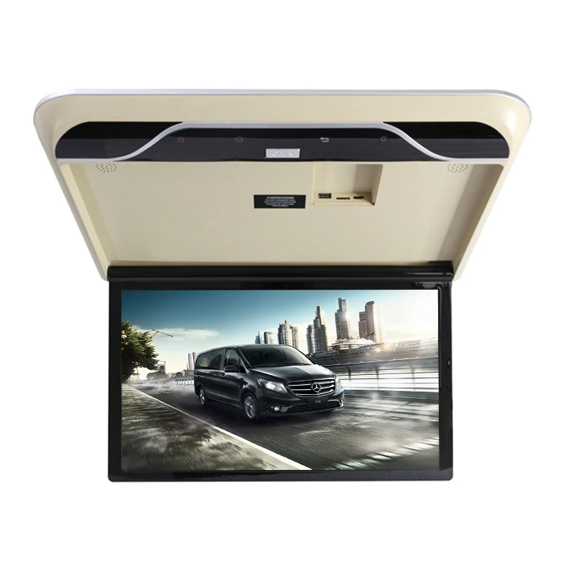 $152.20 Cheap 19 Inch MP5 Car Monitor HD IPS Screen Motorhome Ceiling TV Roof Mount Display 1080P Portable Multimedia Car Video Playes