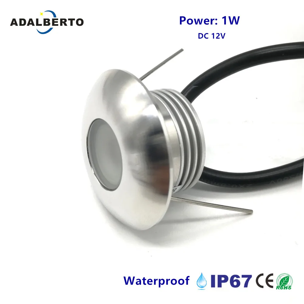 1 Вт Светодиодный светильник на палубе 12 В IP67 водонепроницаемый наружный