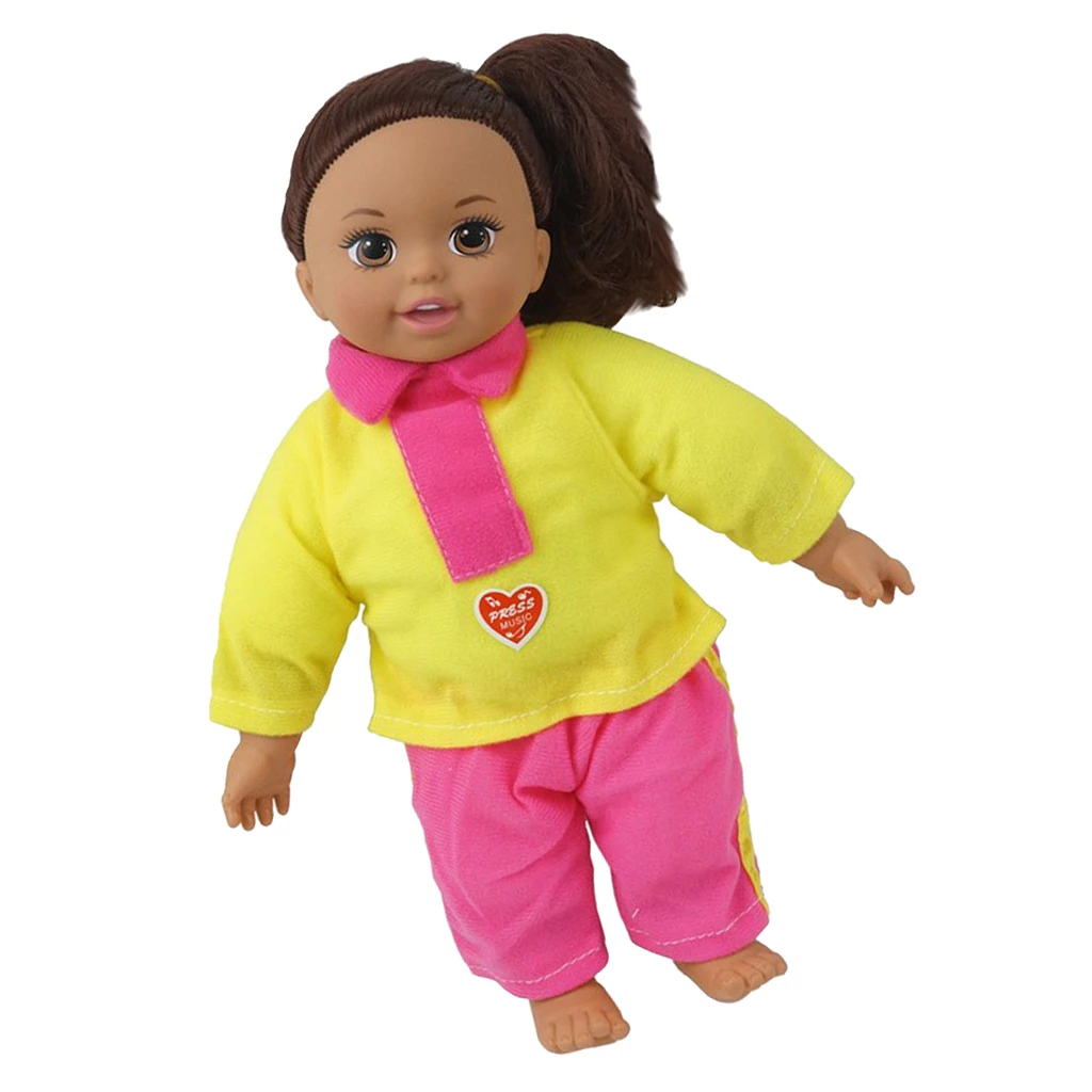 

31cm 12'' Simulation Newborn Baby Doll Toy Soft Vinyl Lifelike Newborn Kids Xmas Gift (Yellow Clothes)
