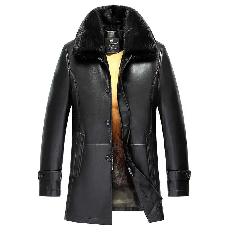 

Detachable New 2021 Four Seasons Universal Men's Golden Rabbit Fur Lining Mink Fur Collar Fur Men's Fashion Trend Leather Jacket