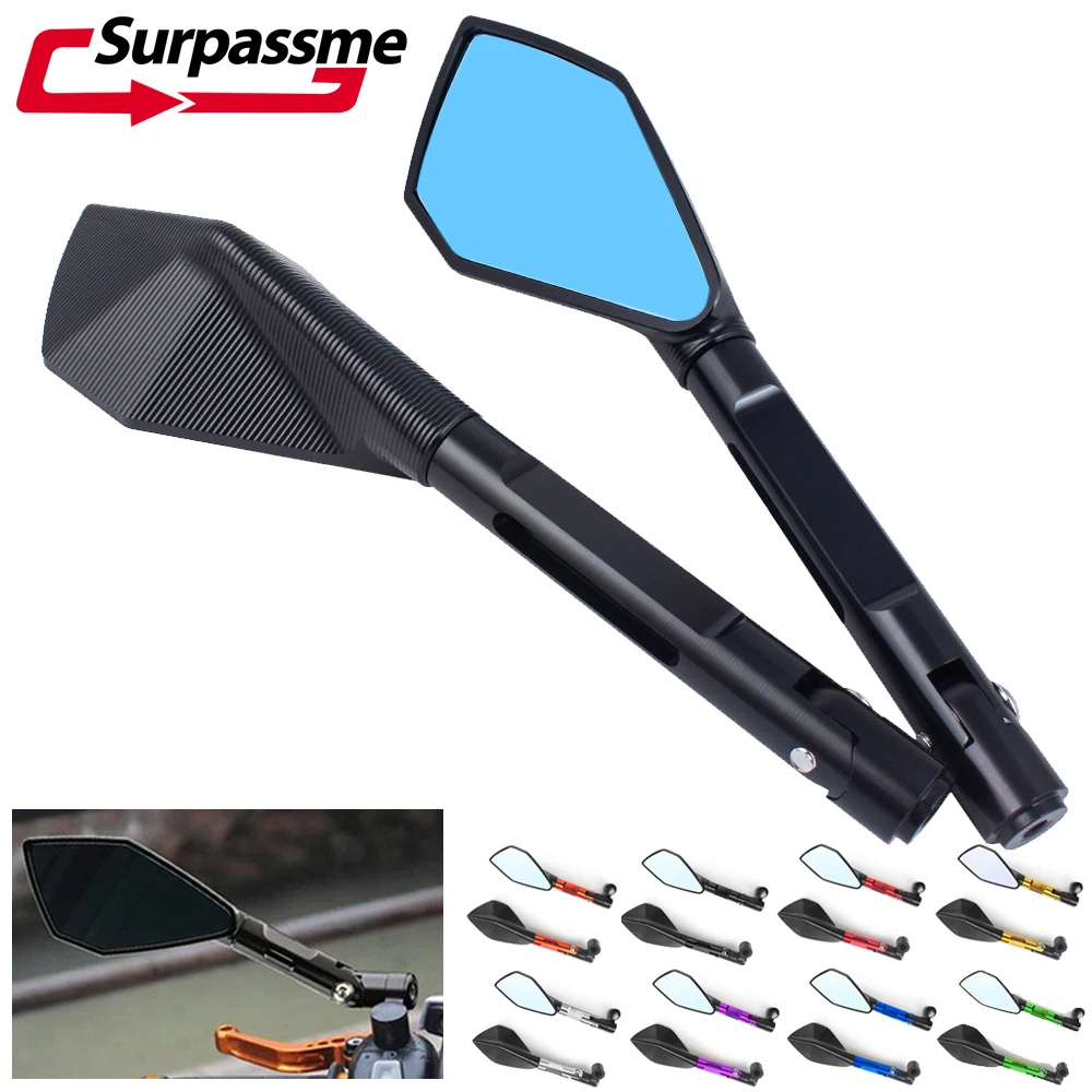 Adjustable Motorcycle Handlebar Rearview Mirror CNC Aluminum Alloy Electric Scooters Rear View Mirror Side Mirrors Accessories