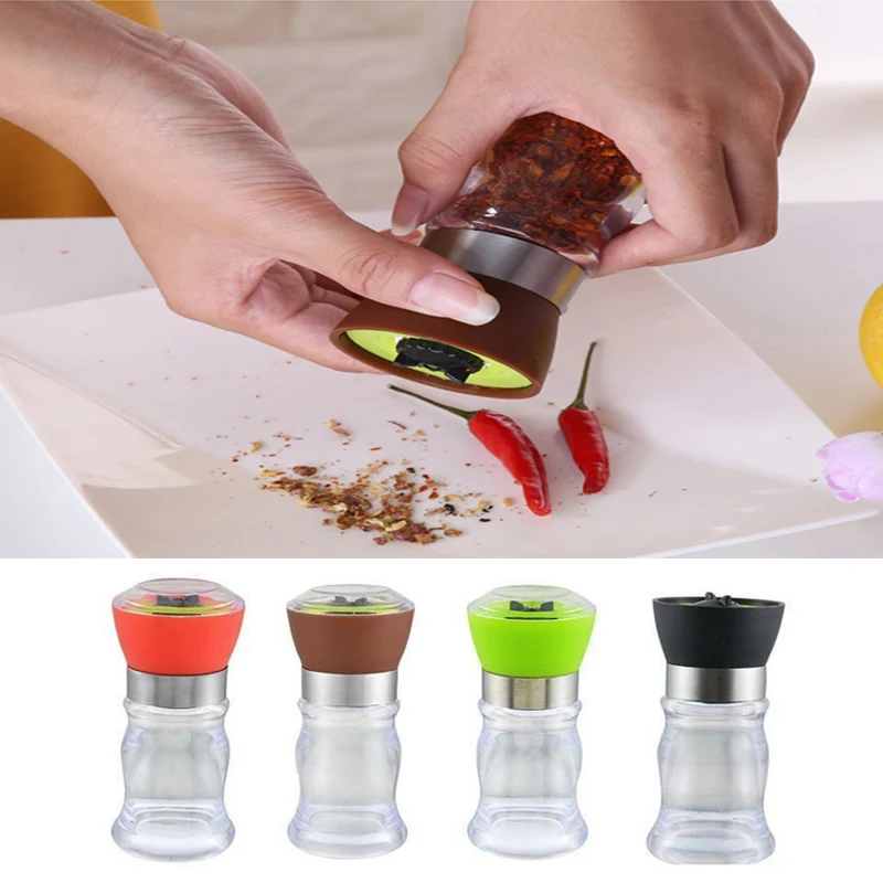 

Manual Salt Pepper Mill Grinder Portable Mill Seasoning Bottle Muller Kitchen Gadgets Tools Spice Sauce Grinder Pepper Mills