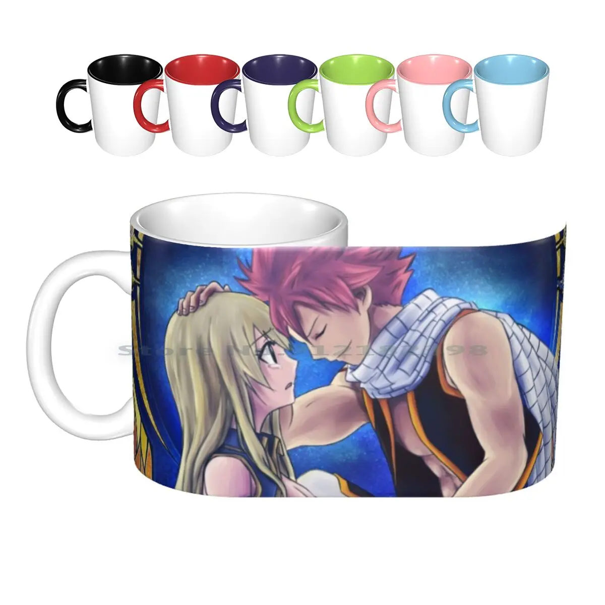 

Керамические кружки Natsu And Си, кофейные чашки, кружка для чая с молоком, Волшебный хвост, Natsu Dragneel Люси сердцефилия Люси