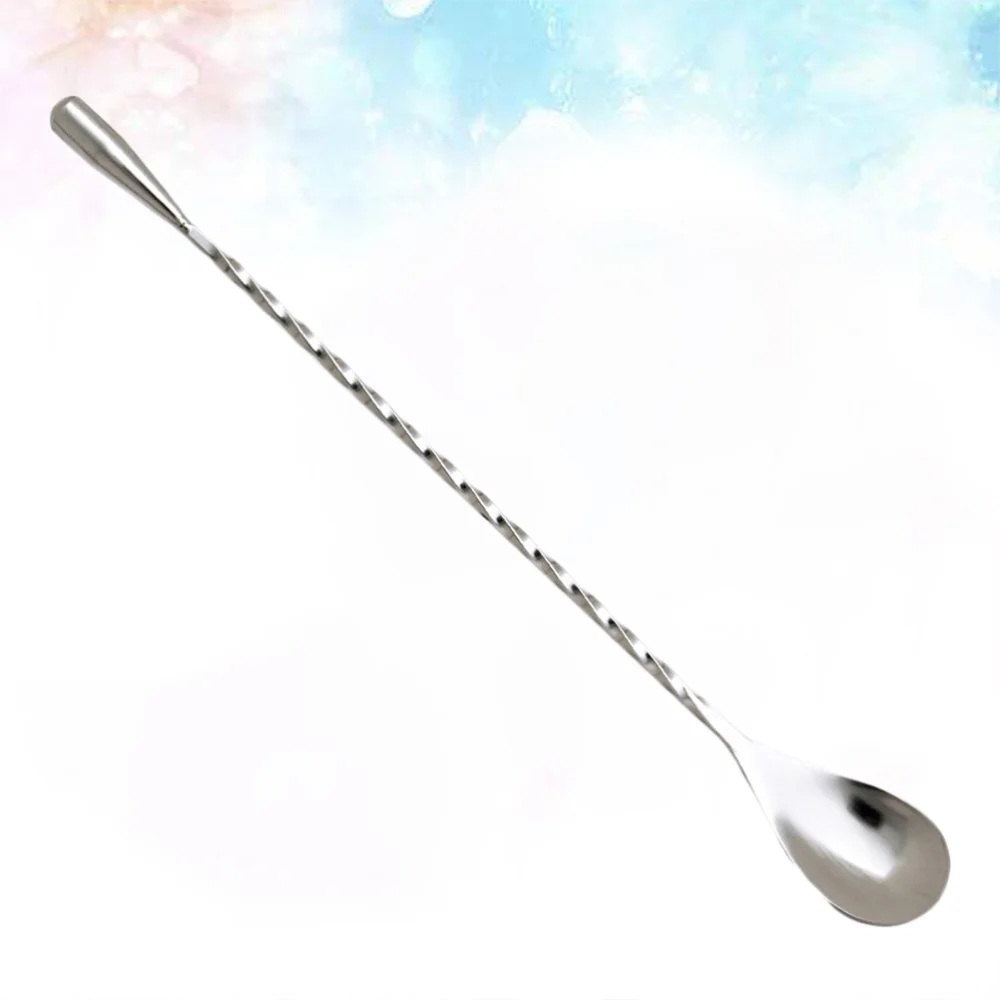 

3PCS Stainless Steel Cocktail Mixing Spoon Spiral Bar Long Handle Stirring Ice Coffee Spoons for Tea Dessert (30CM)