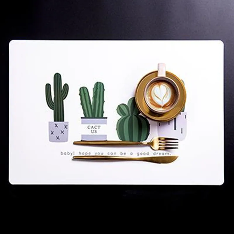 1 шт. шикарный коврик для стола кофейной чашки мягкий водонепроницаемый 45*30 см