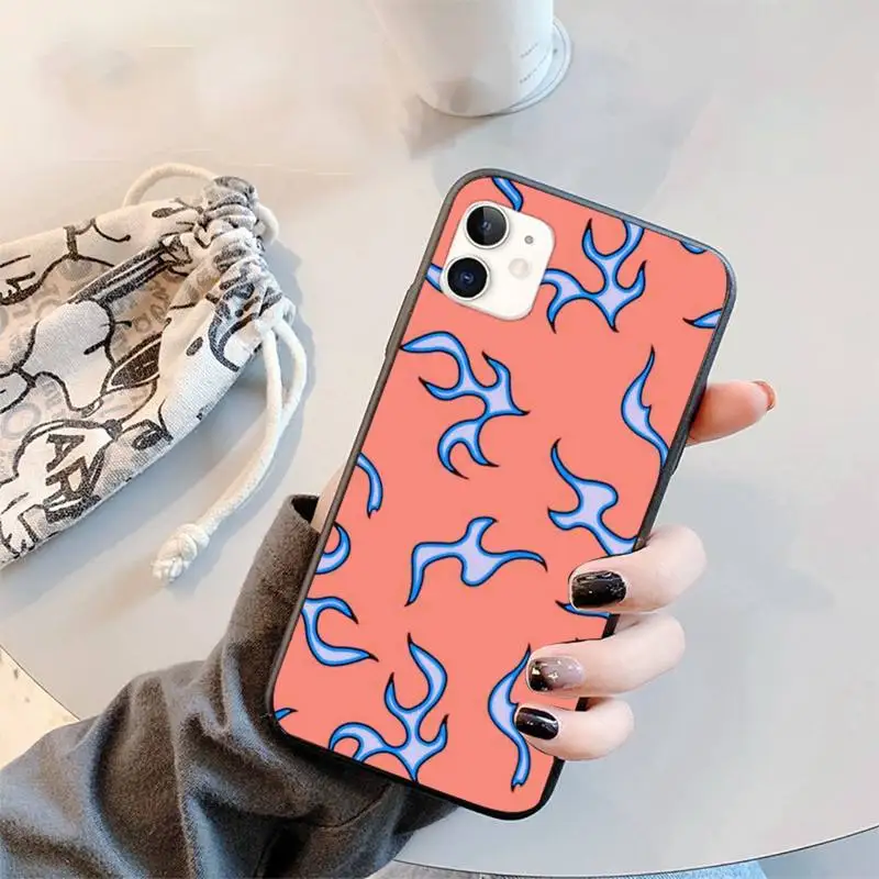 

Blue Flame Fire Phone Case for iPhone 11 12 pro XS MAX 8 7 6 6S Plus X 5S SE 2020 XR mini