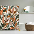 Лидер продаж, занавеска для душа в скандинавском стиле с цветочным расположением растений, занавеска с крючком для естественного ландшафта, штора для дома