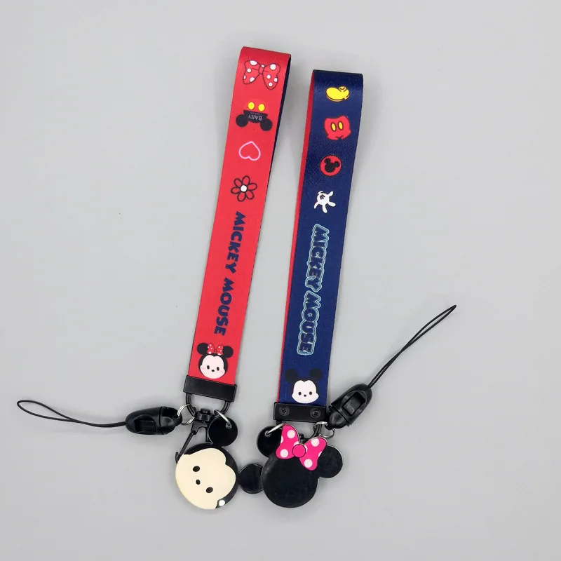 Disney Cute Cartoon short Phone Strap Keychain Lanyard For Wallet Ribbon Charm Car Key Ring Wrist band Anti-lost decoration | Мобильные