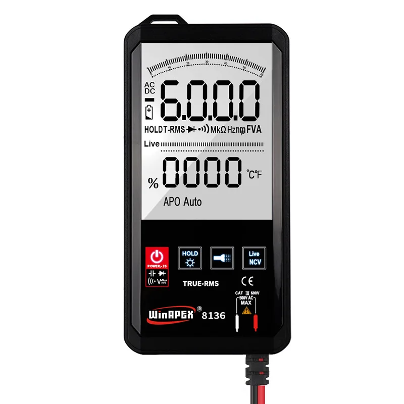 

NEW Generation 600V Digital Multimeter Ture RMS AC DC NCV Smart Multimetro Tester Ohm Capacitance Hz Voltage Meter