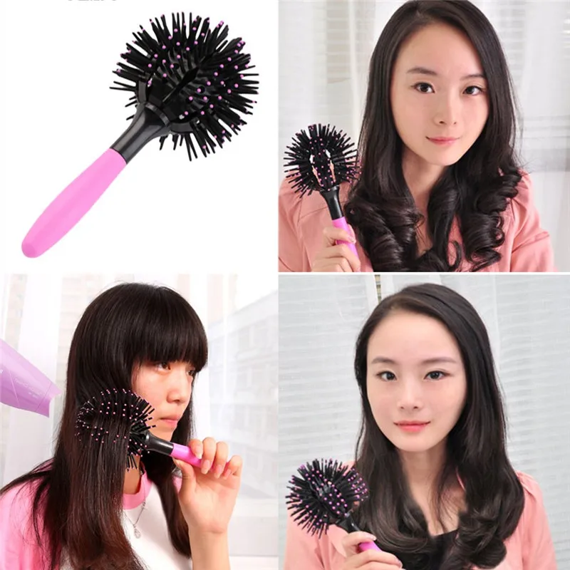 

ICOCO 3D Round Hair Brushes Comb Salon make up 360 degree Ball Styling Tools Magic Detangling Hairbrush Heat Resistant Hair Comb