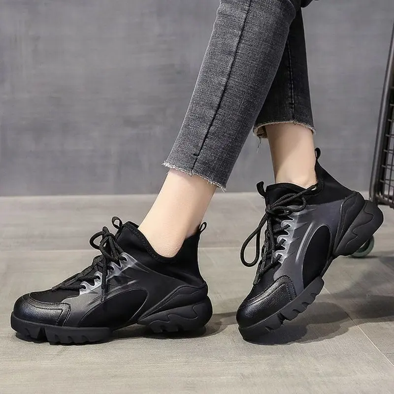 

LLOGAI New Spring Women Sneakers 2021 Fashion Flat Vulcanize Women's Shoes Thick Sole Running Casual Shoe Woman Zapatillas Mujer