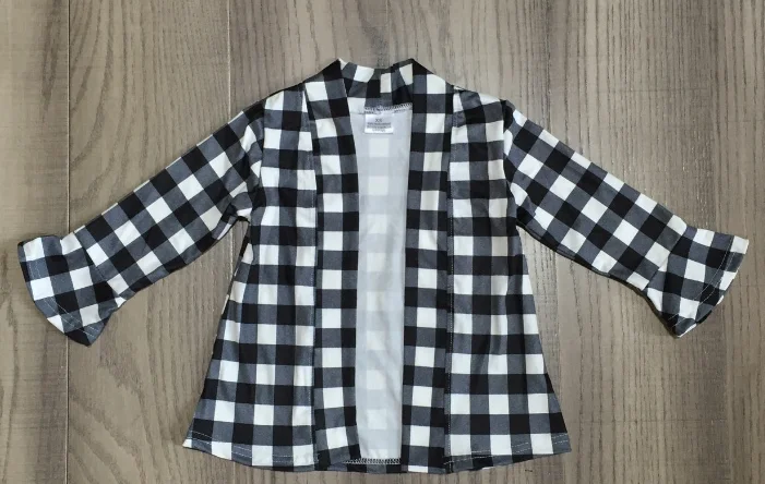 plaid Новинка осень/зима для маленьких девочек детская одежда хлопок плед, кардиган военно-морского флота с изображением подсолнуха топ модная одежда пальто из молочного шелка, длинные рукава - Цвет: plaid