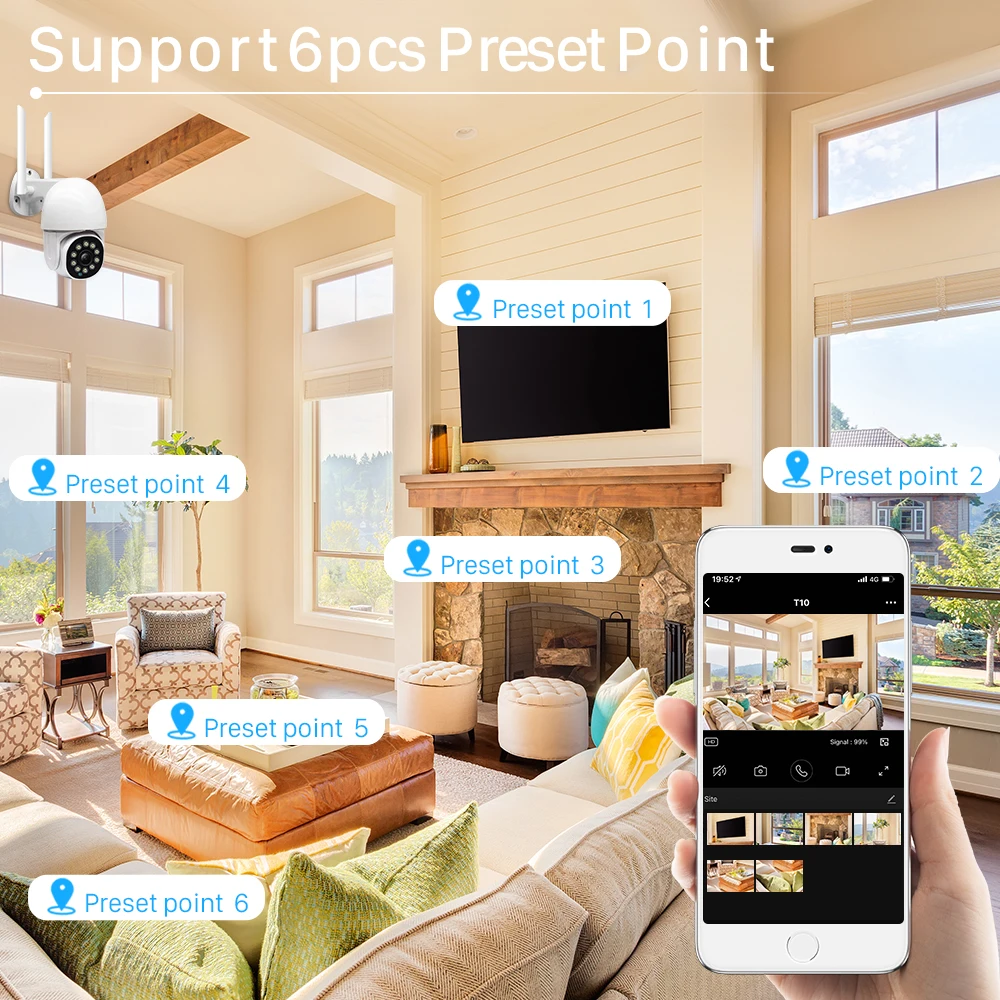 

3MP HD Tuya Smart Home IP Camera WiFi Camera 4x Zoom AI Human Auto-Tracking PTZ Camera IR/Color Night Vision Video Surveillance