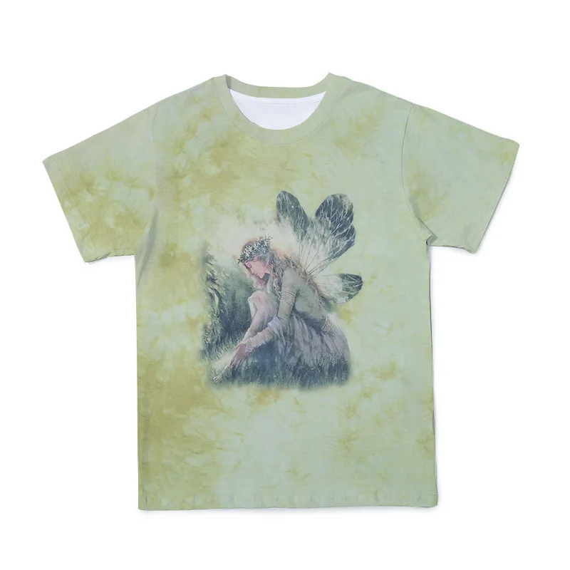 

Футболка женская Свободная с коротким рукавом, в стиле Харадзюку, с принтом эльфа