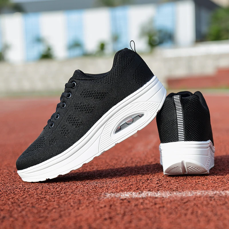 Женские кроссовки качалки на танкетке дышащая Спортивная обувь для