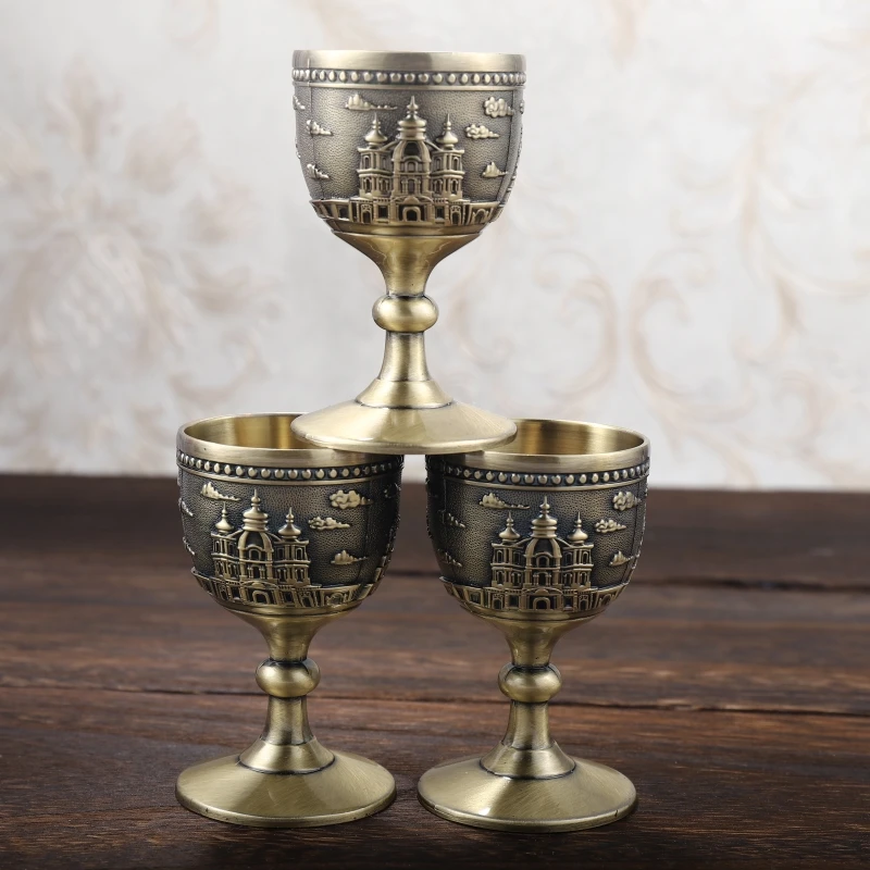 Классическая европейская винная чашка семейная Банкетная металлическая Высокая