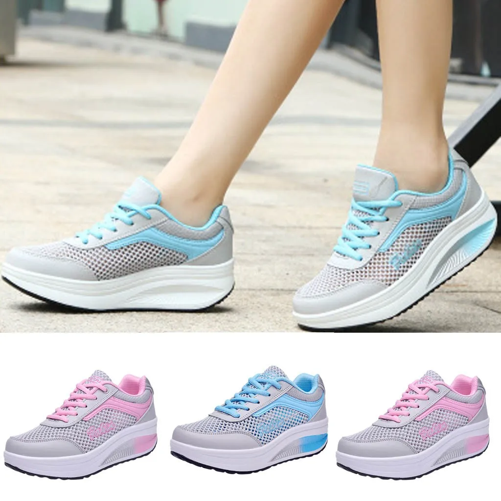 

SAGACE 2019 fashion sneakers women casual shoes Women Mesh Breathable Sneakers female Lace-Up Casual Shoes Student Shoes sports
