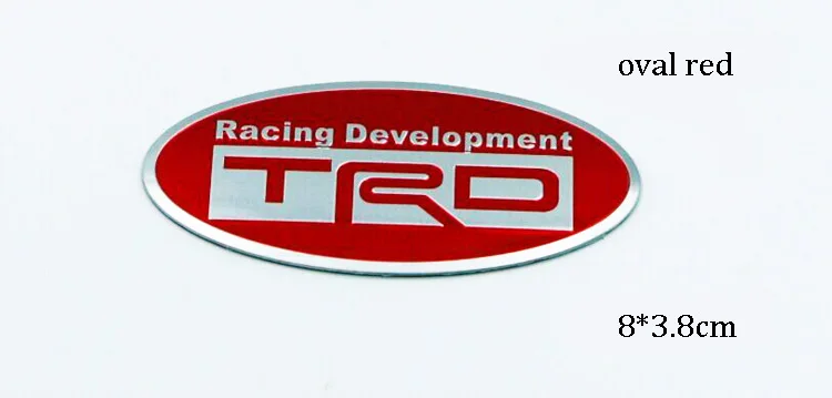 oval red Авто Стайлинг 3D гоночный разработка наклейка TRD эмблема автомобиля значок наклейка автомобиля хвост крыло наклейка для Camry Corolla острый - Название цвета: oval red