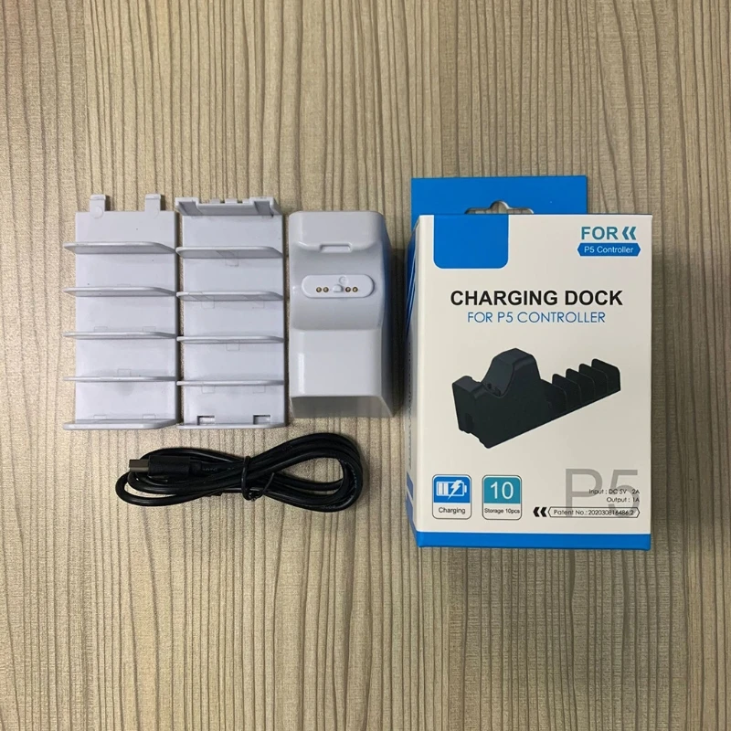 

Single Charger Charging Dock Station For PS5 Game Controller Game with Disc Holder Disk Rack Organizer X3UC