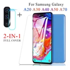 Защитное стекло 2 в 1 для Samsung A50 A70 A20 A40, пленка для защиты экрана объектива камеры, стекло для Galaxy A30, A 30, 40, 50, 70