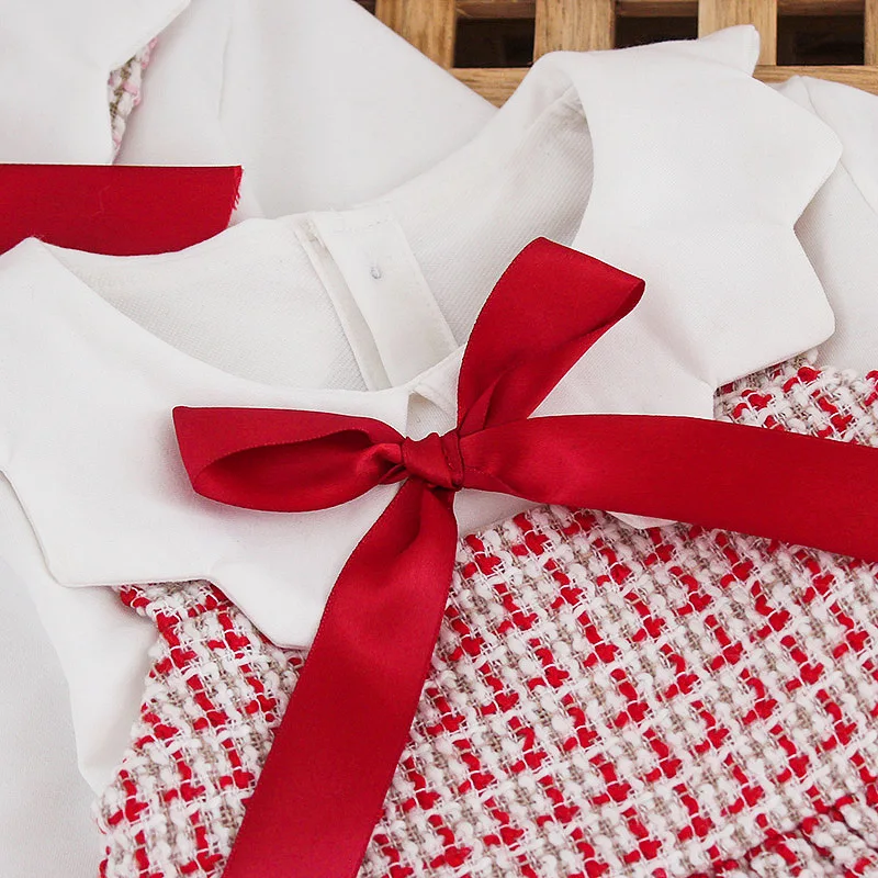 2020 платье с бантом и длинными рукавами для маленьких девочек милое праздничное