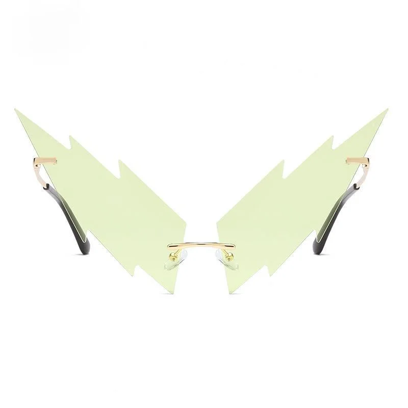 

Fashion Street Shooting Lightning Sunglasses Irregular Concave Shape Glasses Trendy Personality Cool Street Shooting Sunglasses