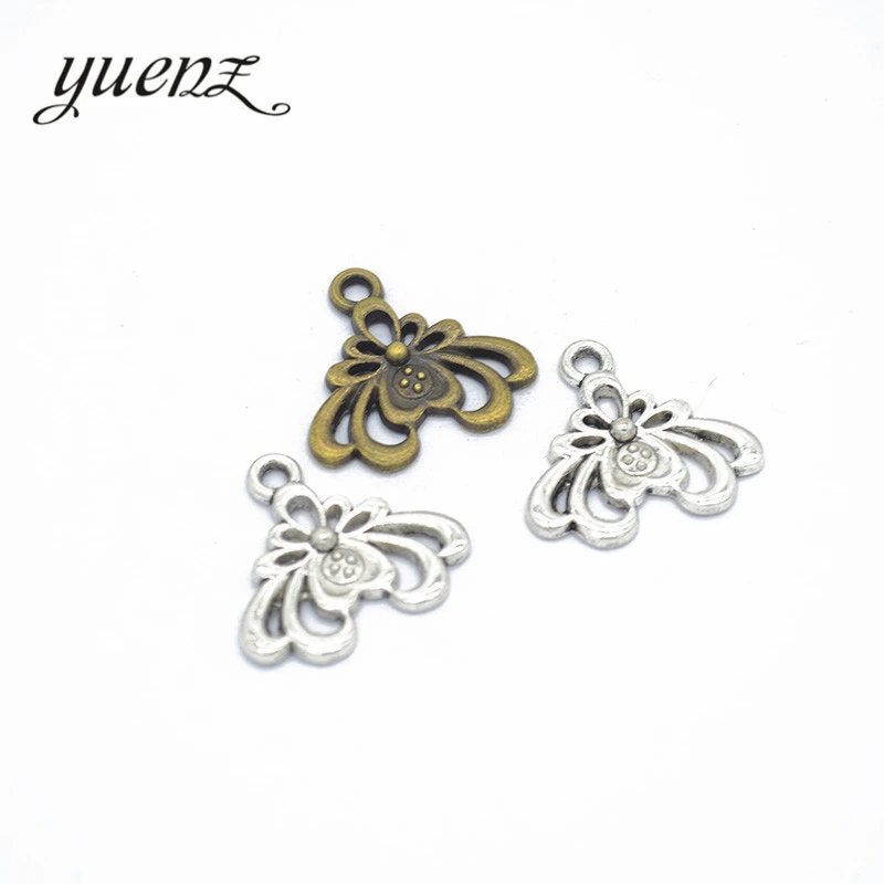 

YuenZ 10 шт., подвески из сплава, античные, серебристые, цветные, подвески в виде цветов, ювелирные изделия для самостоятельного изготовления юв...