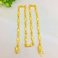 trendy men and women necklace 18k gold 6n smooth flower olive bead necklace for wedding engagement anniversary jewelry gifts