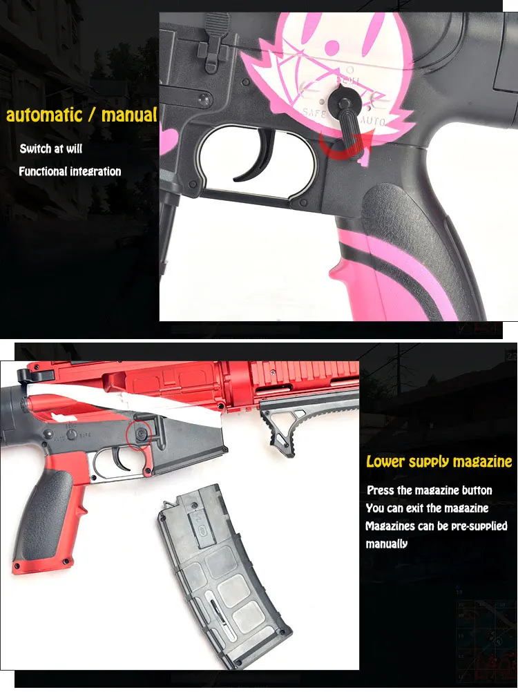 Ручной/электрический пистолет с бесплатным переключением водяными пулями M416