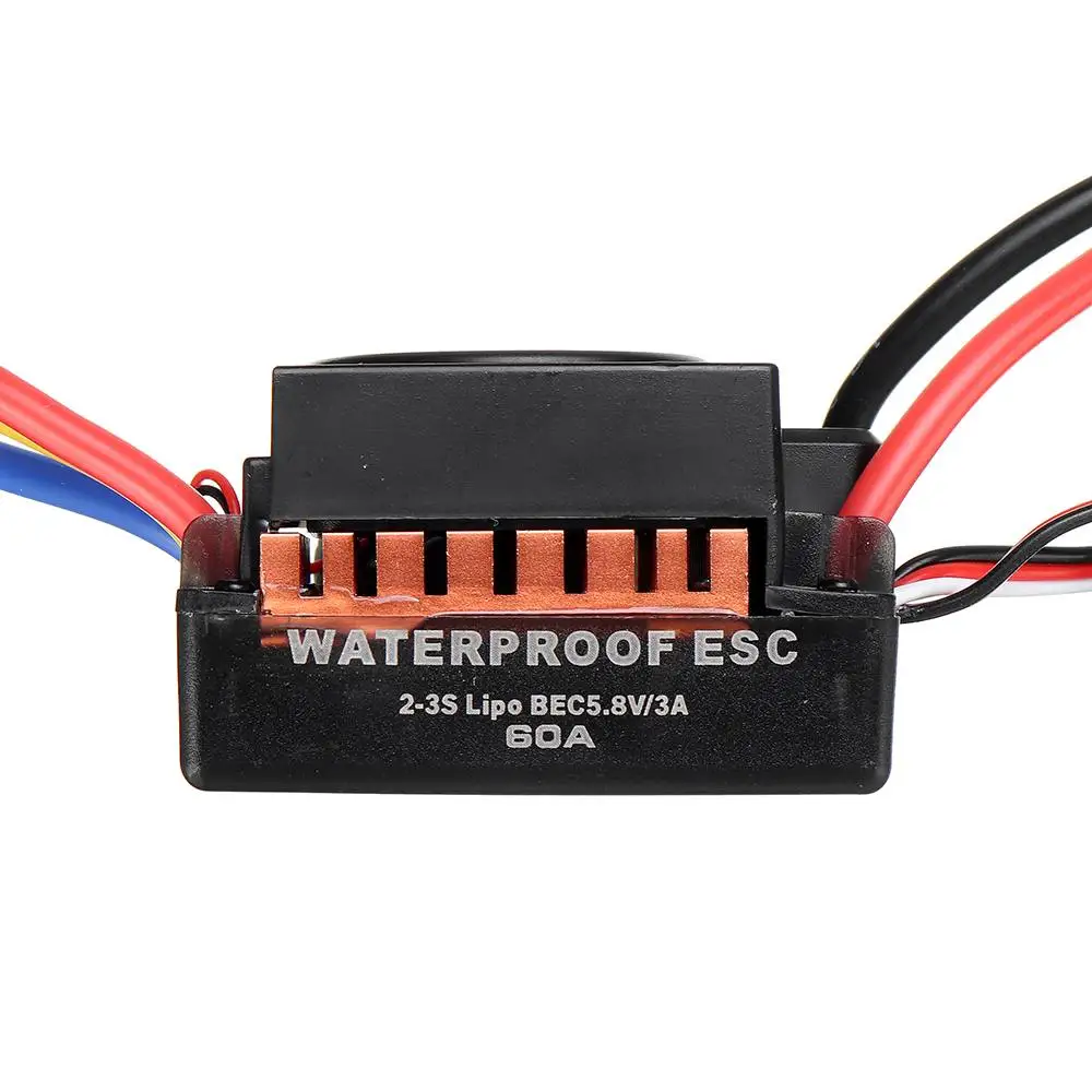 

1/10 RC Car 60A Electric Speed Controller Brushless Waterproof ESC Remote Control Vehicle Accessories Model Spare Parts