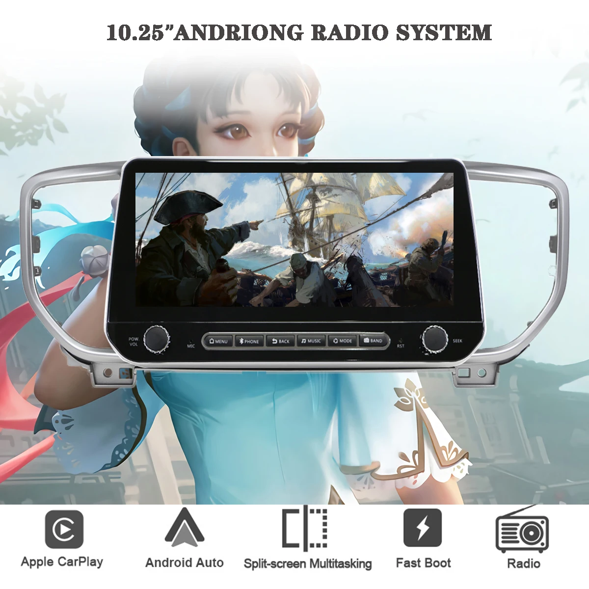 

Автомагнитола с IPS-экраном 10,25 дюйма для KIA Sportage 4, KX5, 2018, 2019, 2020, навигация, GPS-монитор, магнитофон для Carplay Auto