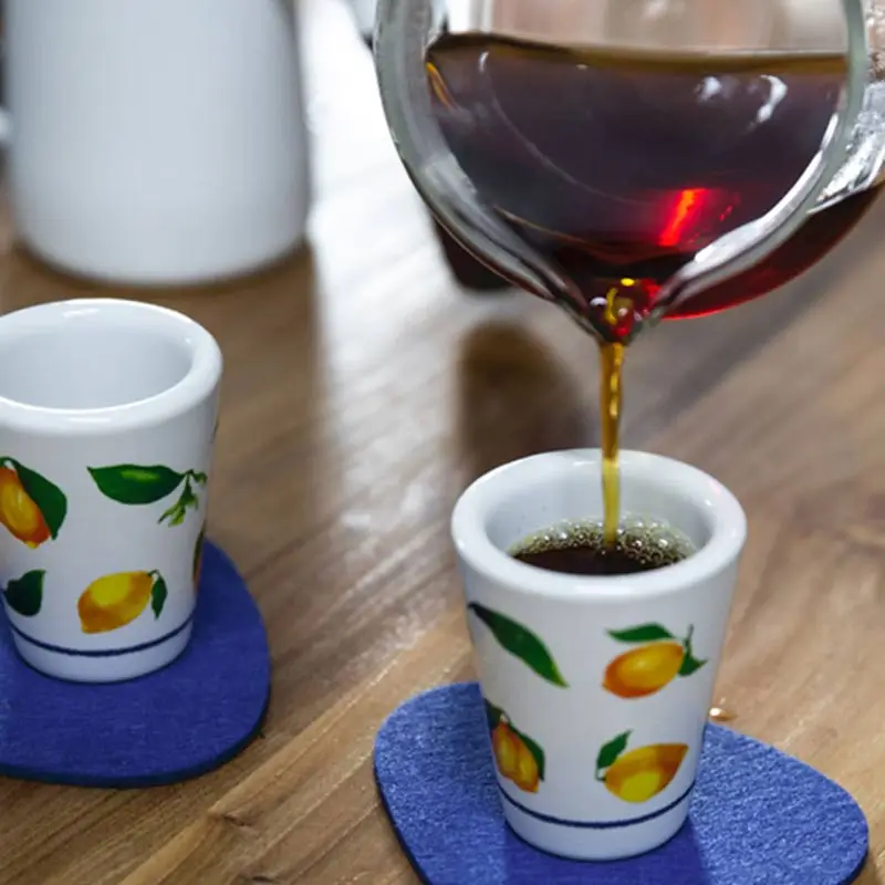 Керамическая кружка для кофе с рисунком лимонов 50 мл
