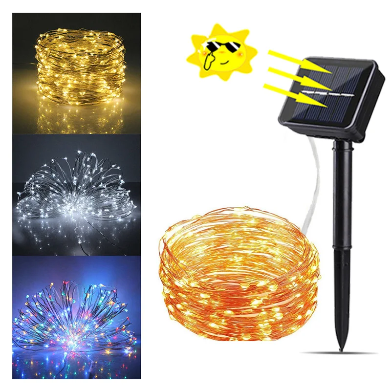 Светодиодная гирлянсветильник на солнечной батарее декоративная LED лента сделай