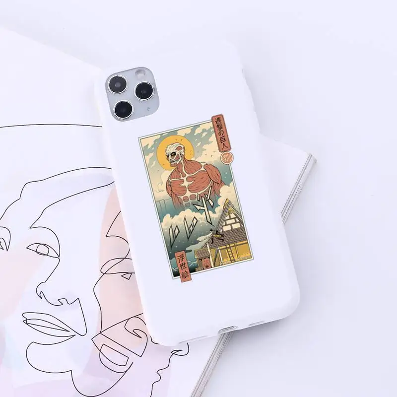 

Attacking Giant Anime pattern Phone Case Candy Color for iPhone 6 7 8 11 12 s mini pro X XS XR MAX Plus
