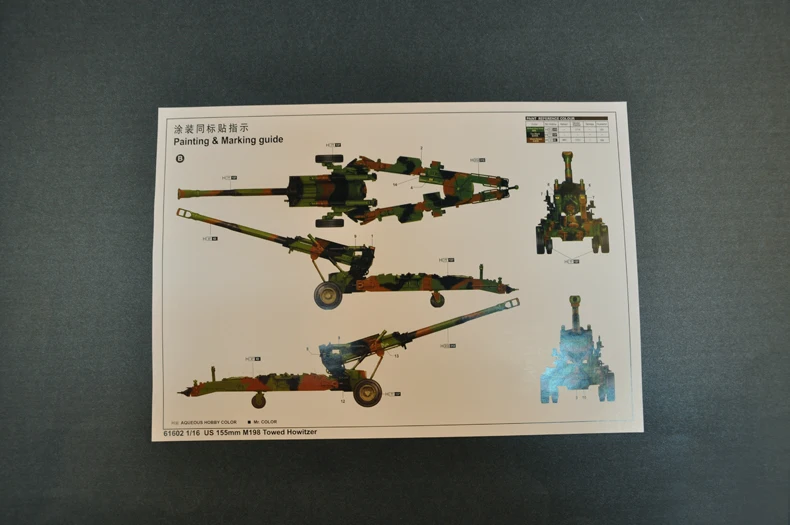 61602 1/16 1:16 весы США 155 мм M198 Towed Artillery Howitzer Cannon Toy набор пластиковых моделей в сборе |