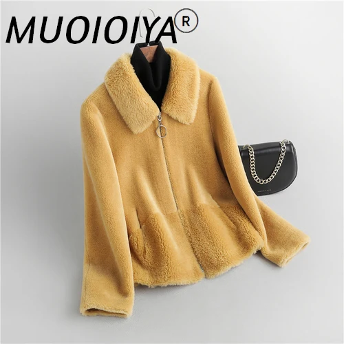 

Winter 2022 Elegant Short Real Wool Coat Female Autumn Casual Sheep Shearing Jacket Women Clothes Casaco Feminino Gxy927
