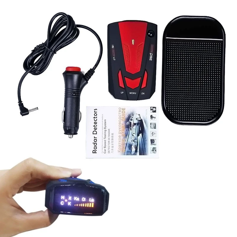 

360 Degree English/Russian Car Anti Radar Detector For Vehicle V7 Speed Voice Alert Warning 16 Band LED Display Detector V 7