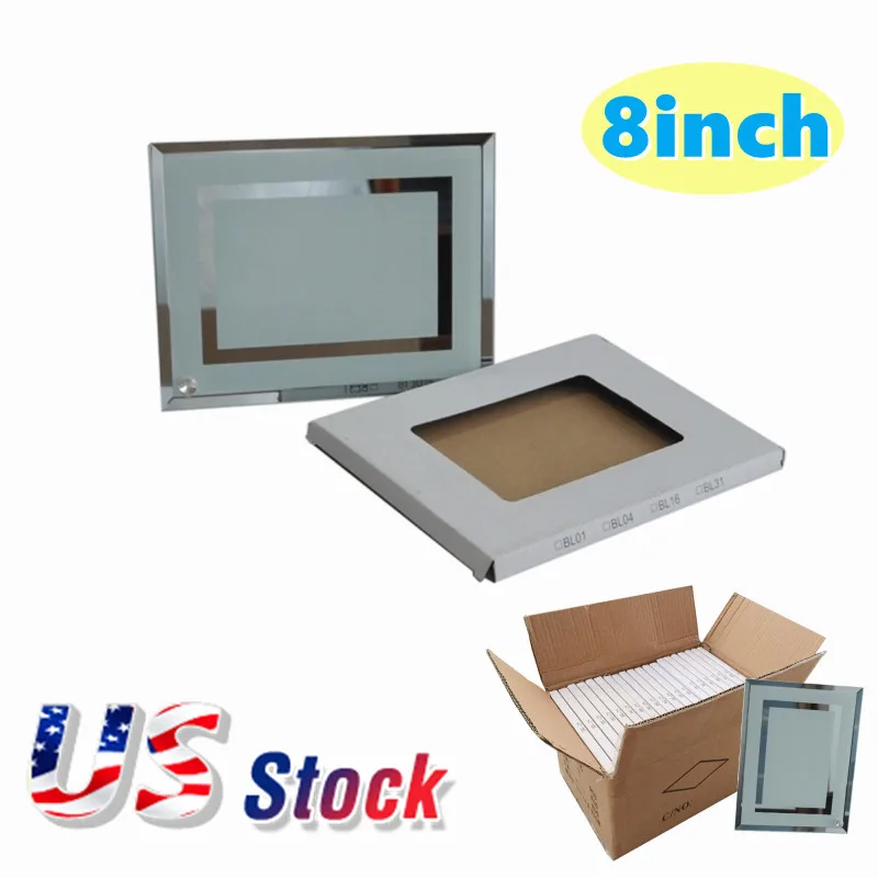 

25pcs 8" Sublimation Blanks Glass Photo Picture Frame Double Mirror Border