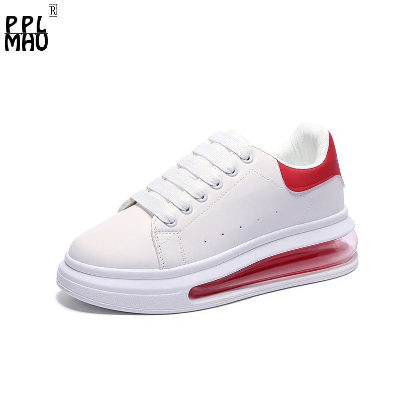 

New Women's Air Cushion White Shoes Platform Heightened Sneakers 2021 Spring And Autumn Women's Flat Casual Work Shoes