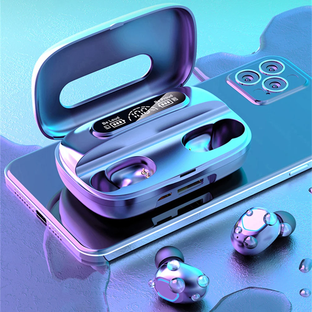 New TWS Earphone Wireless Bluetooth 5.1 Headphones Waterproof Sport Headsets Noise Reduction Earbuds with Microphone |