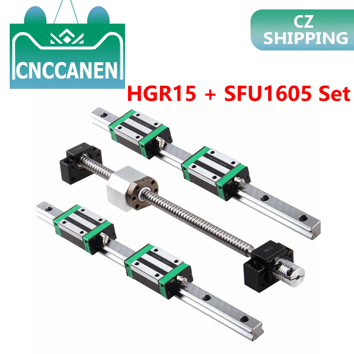 HGR15 квадратные линейные направляющие рельсы 2 комплекта + блок HGH15CA SFU1605 шариковый