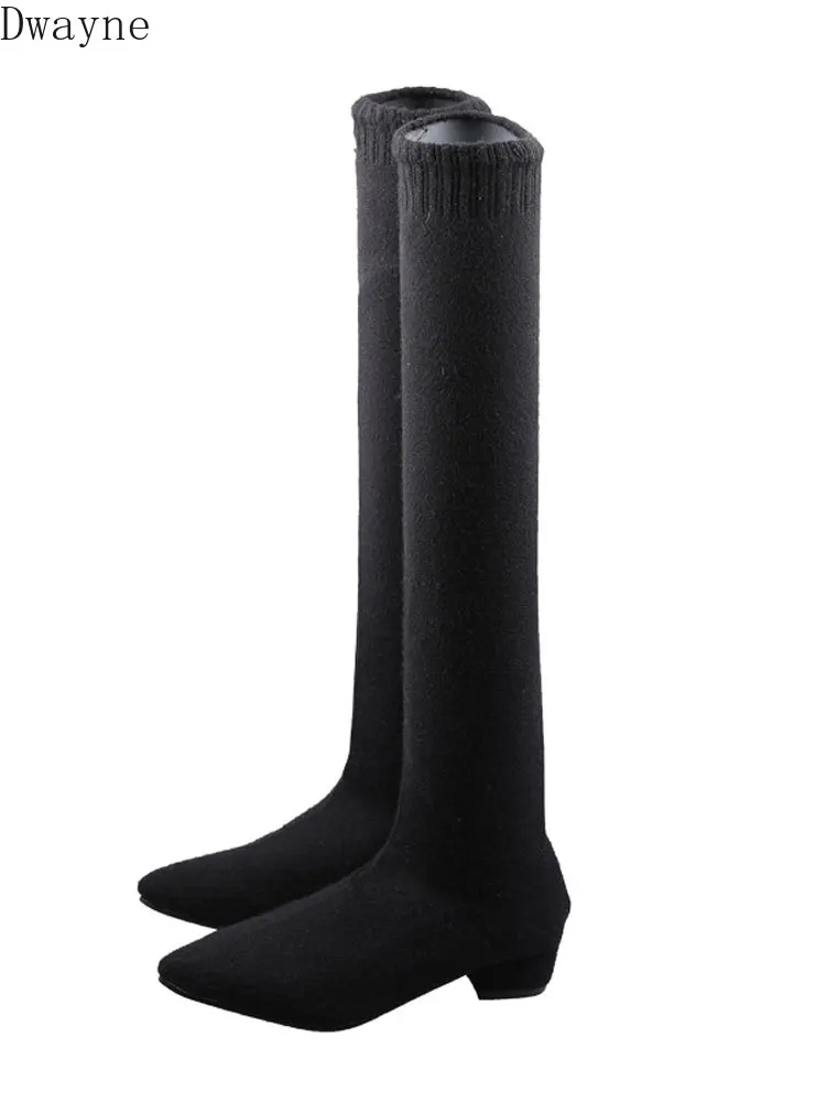 Женские сапоги выше колена Новинка осени 2019 эластичные тонкие сетчатые красные