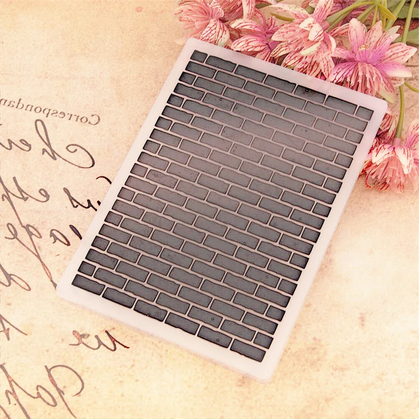 С изображением кирпичной стены бумаги папки для тиснения Пластик Скрапбукинг DIY